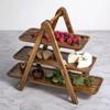 Estante de madera para ollas calientes, estante para acabado de alimentos, estante para cocina, hotel, bandeja de almacenamiento de tres capas, venta al por mayor