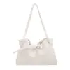 Nova bolsa minimalista estilo coreano para o dia a dia, grande capacidade, textura de couro macio, design plissado moderno e versátil, bolsa de ombro ou de axila