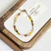 Collar de Ágata Amazonita Fulu Shou Color Caramelo Cadena Casual de Suéter de Gama Alta Accesorios Collar de Estilo Chino Nuevo para Mujer