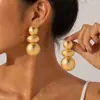 Pendientes metálicos brillantes exagerados de venta caliente transfronterizos, pendientes colgantes geométricos redondos irregulares, pendientes de alta gama, al por mayor en stock