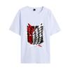 2022 Nueva Camiseta Casual de Manga Corta con Estampado Secundario de Animación Ataque a los Titanes para Pareja