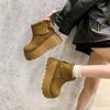 Zapatos de Algodón 2025 Botas Forradas de Lana Antideslizantes con Aumento Nuevo Otoño e Invierno Versátiles Botas de Nieve de Moda para Mujer Suelas Gruesas Cálidas