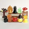 Aventura Bosque Nevado que Brilla en la Oscuridad Lindo Adorno DIY Llavero Bolsa Sorpresa Decoración de Escritorio Accesorios de Resina