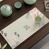 Porta-copos Estilo Chinês Absorvente Lama de Diatomáceas Tapete de Mesa Tapete de Chá Absorção de Água Secagem Rápida Dedicado para Copo Bule Bancada de Cozinha Tapete de Drenagem