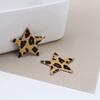 Accesorios de joyería hechos a mano DIY, temperamento, estampado de leopardo, hueco, redondo, estrella de cinco puntas, diamante, resina, colgante, material de joyería para la oreja