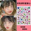 Ins Sweet Girl Cute Face Sticker Colorido Amor Coração do Bebê Criativo Gem Adesivo Peach Heart Eye Shiny Diamond Sticker