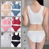 Nuevo Conjunto de Ropa Interior Sin Costuras de Seda Helada Transfronterizo Correas Anchas para Hombros Ropa Interior de Espalda Bonita Ropa Interior Deportiva Sin Costuras para Mujer