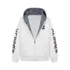 Sudadera con capucha bordada de estampado de leopardo gris estilo callejero americano para mujer, nueva chaqueta cárdigan de marca de moda de otoño e invierno de corte holgado para pareja