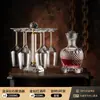 Juego de copas de lujo con incrustaciones de diamantes de cristal con soporte giratorio, utensilios para vino tinto, caja de regalo para el hogar, sensación de alta gama