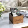 Caja de Almacenamiento de Control Remoto de Madera Caja de Almacenamiento para Escritorio de Sala de Estar Mesa de Café Caja de Almacenamiento para Control Remoto de TV Madera Maciza Mesita de Noche