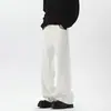 Jeans Wide-Leg Lavado Cleanfit para Homens, Estiloso e Sofisticado, Calça Casual Vintage American High-Street Comprimento Total