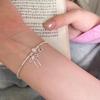 Pulseira Feminina Rosa com Laço de Coração, Design Geométrico Irregular, Pulseira Versátil de Novo Estilo, Acessório de Mão da Moda