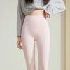 89085#2025 Nuevos pantalones de tiburón elásticos finos y suaves para la piel, leggings recortados de cintura alta Joker para mujer