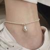 Nueva tobillera de plata esterlina estilo chino plata s925 cuentas redondas colgante de orquídea de seguridad joyería al por mayor