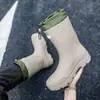 Botas de Lluvia para Pareja de Moda Transfronteriza para Hombre para Exteriores Impermeables Zapatos de Pesca para Hombre de Suela Gruesa Antideslizantes Zapatos de Goma para Cocina Impermeables Zapatos para Lavado de Autos