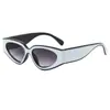 Nuevas Gafas de Sol Retro Cat-Eye con Bloques de Color, Moda Transfronteriza Europea y Americana, Gafas de Sol de Alta Gama de Moda Anti-UV para Mujer