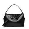Bolso tipo almohada minimalista urbano nuevo 2026 para mujer, bolso de hombro cruzado único, bolso de mano versátil de lujo ligero con patrón tejido, modelo transfronterizo
