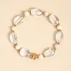 Pulsera de Perlas de Agua Dulce Naturales para Niñas, Diseño de Nicho de Alta Gama Estilo Ins, Pulsera Blanca de Cristal Estilo Juvenil, Joyería de Mano