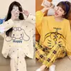 Pijama Japonés Girly para Primavera y Otoño para Mujer, Dulce Traje de Dos Piezas de Manga Larga de Otoño, Ropa de Casa para Salir