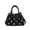 Bolso cubo de ante con lunares estilo coreano para mujer, nuevo de 2026, moda diaria, gran capacidad, para llevar al hombro y cruzado