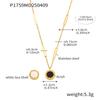 Enigma Inglés amor Números Romanos Blanco y Negro Concha Collar Pulsera Acero Inoxidable Chapado Oro 18K Personalidad Estilo Europeo y Americano