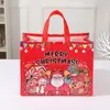 Bolsa de Tote Navideña Transfronteriza Bolsa No Tejida Papá Noel Nochebuena Fiesta Regalo Bolsa de Regalo para Dulces en stock