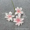 3 Cabezas de Lirios Artificiales al por Mayor para Celebraciones de Bodas, Decoraciones Florales, Muros de Flores, Arreglos Florales y Lirios de Seda para Paisajismo