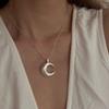 Collar Luna Corazón de Ensueño de Corea del Sur para Mujer Diseño de Nicho Atmósfera de Moda Escarchada Collar de Luna Lujo Ligero Versátil