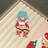 Acessórios de Cabelo Infantis para Meninas, Papai Noel Desenho Animado Fofo, Elástico de Cabelo Médio Circular para Crianças, Elástico sem Metal, Tiara, Adereço de Cabeça de Natal