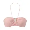 Top de tirantes para mujer, verano 2025, nuevo, fino, para yoga, cuello halter, cuello en V, tirante fino, top tipo tubo, sujetador