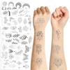 10 Adesivos de Tatuagem Preto e Branco para Adultos de Alto Bom Gosto Ins Personalizados para Braço Rosto Adesivos de Tatuagem Descartáveis à Prova d'Água