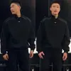 Moletom Masculino Primavera e Outono 2025 Novo Gola Redonda Solto Outono Top com Capuz Jaqueta Masculina de Manga Longa para Jovens