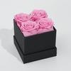 Caja de regalo de rosas eternas de cuatro cuadrados, ideal para cumpleaños, día del maestro, regalo al por mayor.