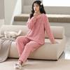 Invierno cálido franela ropa de casa nuevo pijama de forro polar engrosado traje de vellón coral para mujer venta al por mayor de fábrica