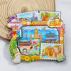 Serie YunnanAtracciones Culturales y Creativas ÚnicasXishuangbannaCiudad TurísticaSouvenirImanes de Refrigerador de Madera