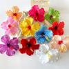 Grampo de Cabelo Flor de Hibisco Havaiano Transfronteiriço Estilo Férias na Praia do Litoral Prendedor Bico de Pato Flor de Tecido Simulada Prendedor de Franja para Mulheres
