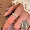 Anillo Apilable Combinado de Corazón Estilo Coreano Simple para Mujer Ins Frío Diseño de Plata de Ley 925 Anillo Abierto de Gama Alta