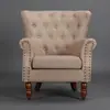 Sofá de terciopelo individual estilo americano, sillón perezoso a rayas retro simple, silla sofá de cuero para balcón de casa, sofá pequeño de moda