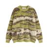 Wukong tem outono e inverno estilo preguiçoso imitação de pelo de vison gola redonda suéter masculino e feminino cor contrastante listrado casal solto tricô top