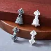 Plata S925 vintage sólido cetro vajra/campana vajra accesorio de pulsera estilo Tíbet colgante DIY adorno colgante accesorio