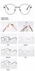 Nuevo espejo óptico vintage moda espejo anti-luz azul forma de cara modificada hombres y mujeres con montura de metal gafas 68027