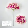 Hortensia artificial de cabeza única al por mayor para decoración de bodas, materiales de fondo y uso especial para escaparates de centros comerciales y paisajismo de paredes de flores