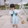 Dropshipping 2025 Nova Roupa de Verão Infantil Vestido Floral Simples de Manga Curta para Meninas Saia Espanhola Infantil