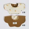 Babadores Impermeáveis Bebê Estilo Coreano Ins, Babadores de Algodão Puro Dupla Face para Bebês, Babadores em Formato de Pétala para Meninas e Meninos