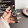 Correa de Reloj con Hebilla de Pétalo Plateada Galvanizada Adecuada para Apple Watch S9 con Hebilla Plegable Ovalada Glaciar Grabada con Láser