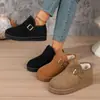 Zapatos de algodón cálidos con forro polar 2026 invierno plataforma transfronteriza botas de nieve de suela gruesa para mujer, botines nuevos de gamuza, al por mayor en stock