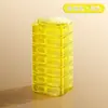 Pastillero combinado de 7 capas, grado alimenticio, compartimentos independientes para los siete días de la semana, caja de almacenamiento de medicamentos portátil