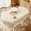 Mantel Ovalado de Dibujos Animados Impermeable a Prueba de Aceite Lavable Resistente al Calor Mantel para Mesa de Comedor 2025 Lujo Ligero Gama Alta Cubierta para Mesa de Café