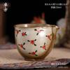Conjunto de chá de cerâmica pintado à mão com flores pequenas, para queimar lenha, luxuoso, retrô, feito à mão, cor sob esmalte, conjunto de chá pequeno, estilo chinês fresco, conjunto de chá kung fu