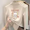 Ropa interior base con forro polar para niñas, nuevo estilo otoño/invierno 2026 para niños, camiseta interior, talla mediana a grande, cuello semi-alto, cálida